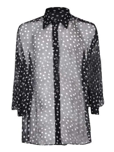 Dolce & Gabbana Polka Dot White/black Shirt