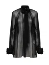Dolce & Gabbana Rose Chiffon Shirt Shirt And Blouse Black In Black