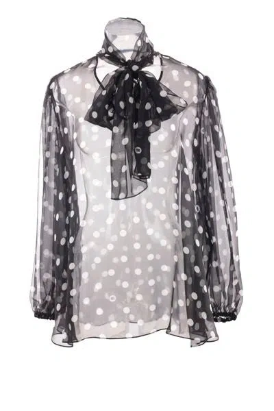 Dolce & Gabbana Shirts In Black Polka Dots
