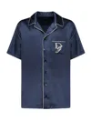 Dolce & Gabbana Blue Silk Short Sleeve Shirt In Blue