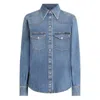 Dolce & Gabbana Denim Cotton Shirt With Chest Pockets In Black
