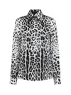 Dolce & Gabbana Animal Print Button Down Blouse In Brown
