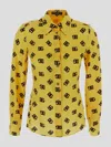 Dolce & Gabbana Logo-print Long-sleeve Shirt In Dgfondogiallo
