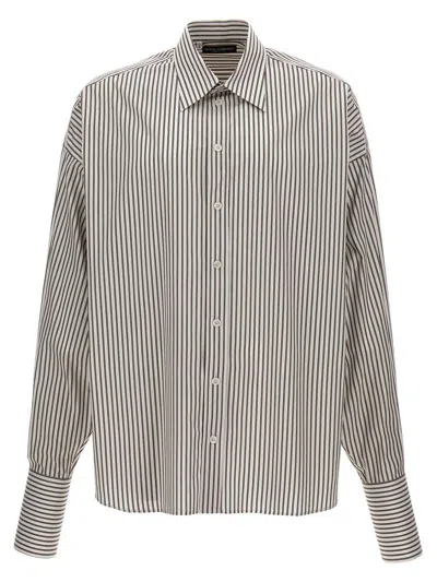 Dolce & Gabbana Embroidered Poplin Oversize Shirt In Multicolor