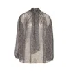 Dolce & Gabbana Dolce&gabbana Women Silk Chiffon Blouse With Chevron Print In Gray