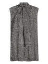 Dolce & Gabbana Sleeveless Silk Shirt With High Neck In Gray