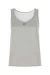 Dolce & Gabbana Stretch Satin Tank Top With Metal Embellishment In Grey