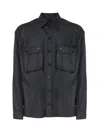 Dolce & Gabbana Virgin Wool Pocket-detail Shirt In Grey