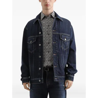 Dolce & Gabbana Black Shirts Men In Blue