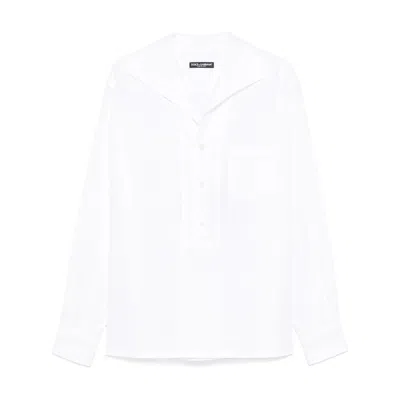Dolce & Gabbana Long-sleeve Linen Shirt In Multicolor