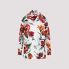Dolce & Gabbana Floral Print Cotton Shirt With Classic Collar