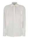 Dolce & Gabbana Light Gray Ascot Collar Shirt Silk Blouse Top In White