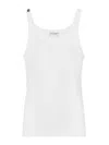 Dolce & Gabbana Classic Fit Cotton Blend Tank Top With Ribbed Texture In White