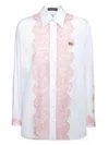Dolce & Gabbana Lace-trim Cotton Button-down Shirt In White