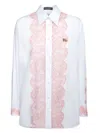 Dolce & Gabbana Lace-trim Cotton Button-down Shirt In White