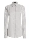 Dolce & Gabbana Silk Shirt With Striped Print Clothing In White