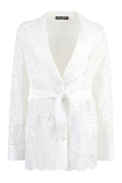 Dolce & Gabbana Lace Jacket In White