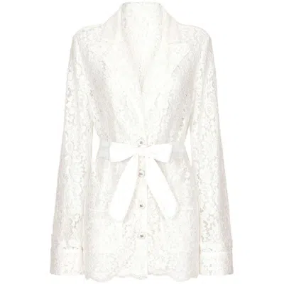 Dolce & Gabbana Hemd Mit Spitze In White