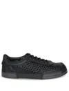 Dolce & Gabbana Round Toe Leather Low Top Sneakers
