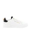 Dolce & Gabbana White Low Top Sneakers With Logo Lettering On The Tongue And Logo Detail On The Heel In Leather Woma