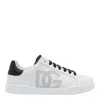 Dolce & Gabbana White And Black Leather Sneakers In White