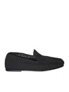 Dolce & Gabbana Man Loafers Black Size 9 Polyester In Black