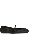 Dolce & Gabbana 5mm Criss Cross Nappa Ballerina Flats In Black