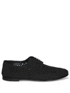 Dolce & Gabbana Black Lace-up Shoes With Woven Design In Black