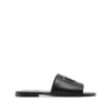 Dolce & Gabbana Black Sandals With Dg Logo Cut-out In Leather Man In Black