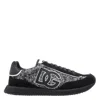 Dolce & Gabbana Low-top Wool Sneakers With Suede Inserts In Black