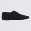 Dolce & Gabbana Black Lace-up Shoes With Woven Design In Black