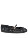 Dolce & Gabbana 5mm Criss Cross Nappa Ballerina Flats In Black