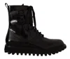 Pre-owned Dolce & Gabbana Shoes Boots Black Leather Combat Lace Up Mens Eu40 / Us7 $1400 In Black