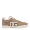 Dolce & Gabbana Portofino Light Sneakers Leather And Sheepskin In Brown