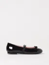 Dolce & Gabbana Logo Bow-detail Patent Leather Ballet Flats In Black
