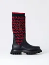 Dolce & Gabbana Intarsia-knit Logo Boots In Blau