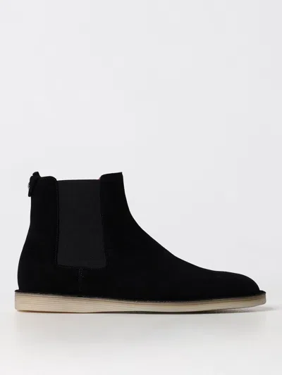 Dolce & Gabbana Black Pull-on Ankle Boots With Dg Logo In Suede Man In Brown