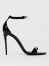 Dolce & Gabbana Dolce&gabbana High Black Patent Leather Sandal With Logo In Black