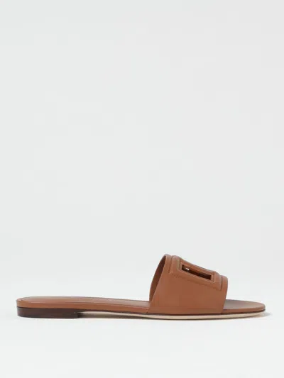 DOLCE & GABBANA FLAT SANDALS DOLCE & GABBANA WOMAN COLOR BROWN,G43160032