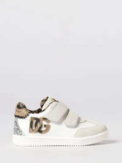 Dolce & Gabbana Round-toed Athletic Shoes In White