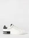 Dolce & Gabbana Calfskin Nappa Portofino Sneakers For Men In White