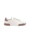 Dolce & Gabbana Portofino Yatch Sneakers In Calfskin Color White And Dove Grey In Red
