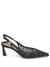 Dolce & Gabbana Leopard-design Lace Slingbacks With Fusible Rhinestones In Multicolor