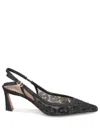 Dolce & Gabbana Leopard-design Lace Slingbacks With Fusible Rhinestones In Multicolor