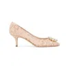 Dolce & Gabbana Lurex Lace Rainbow Pumps With Brooch Detailing In Multicolor