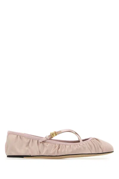 DOLCE & GABBANA DOLCE & GABBANA PINK SATIN BALLET FLATS
