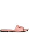 Dolce & Gabbana Slide In Calfskin And Dg Logo In Pink