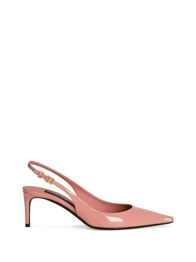 Dolce & Gabbana Leather Slingback Pumps In Pink