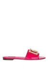 Dolce & Gabbana Dg-logo Patent Leather Sandals In Purple