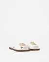 Dolce & Gabbana Logo Leather Sandals In White
